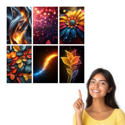 Image of SiddArtify Abstract Wall Art Prints Set - Modern Decorative Poster for Living Room Bedroom Office - 8x12 Sticker Pack of 6