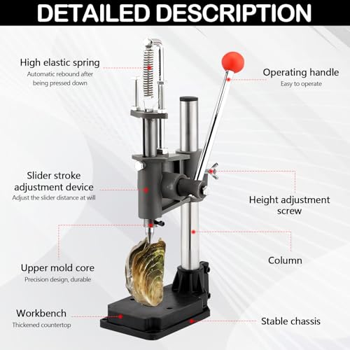 Miniatura 4 de Ysislybin Abridor Ostras, Cuchillo Ostra Juego De Herramientas Para Abrir Ostras De Acero Inoxidable, Abridor De Ostras De Altura Ajustable Herramienta Para Mariscos Para Restaurantes Y Hogares