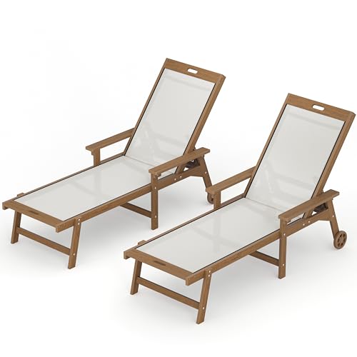 LUE BONA Chaise Lounge Chair Outdoor Set of 2