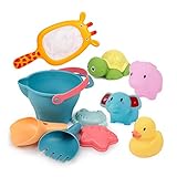 ◆ Una variedad de juegos: este juego de juguetes para la playa se puede usar como un baño para nadar. Son perfectos para que su hijo juegue en la playa, en la piscina, en el jardín o donde a los niños les encanta jugar.