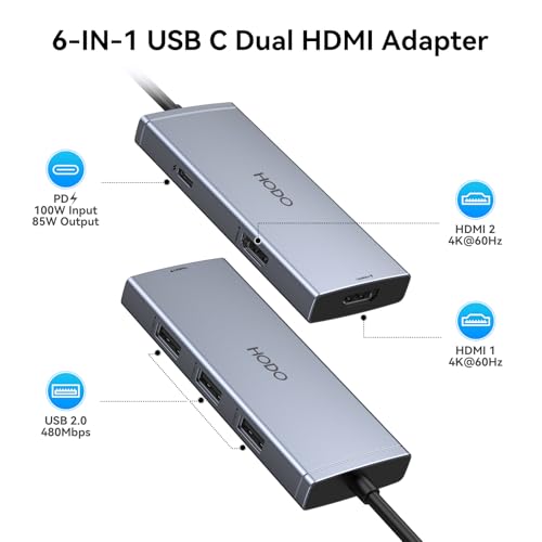 Image of USB C Docking Station Dual HDMI Monitor 4K 60 Hz USB C to Dual HDMI Adapter