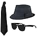Price comparison product image NEW BLUES BROTHERS HAT, TIE & SUNGLASSES/SHADES (FANCY DRESS NOVELTY SET) [Un...