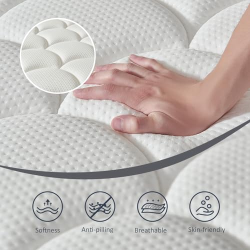Image of Full Size Mattress - 12 Inch Hybrid Mattress in a Box, Individual Pocket Springs, Medium Firm, Pressure Relief, Breathable Comfort and Durable