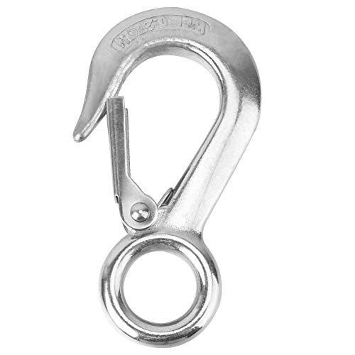 UKCOCO 0. Gancho de Carga de AÃ§o InoxidÃ¡vel 2T Gancho de Levantamento Forjado de Olhal Redondo Gan