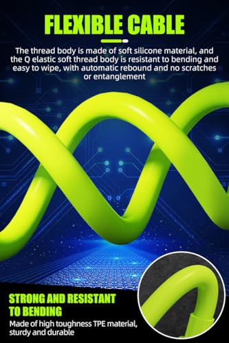 Image of [2-Pack, 5 ft] 240W USB C to C Cable for iPhone 17 Charger Fast Charging Cable Flexible Silicone Type C E-Marker Charger Cord [Neon Green]