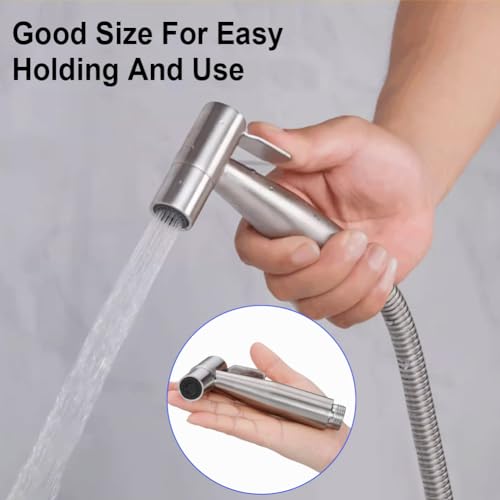2 Pack Bidet Hand Shower, Bathroom Sink Hand Shower, Handheld Bidet Sprayer for Bathroom and Kitchen, Silver - Image 4