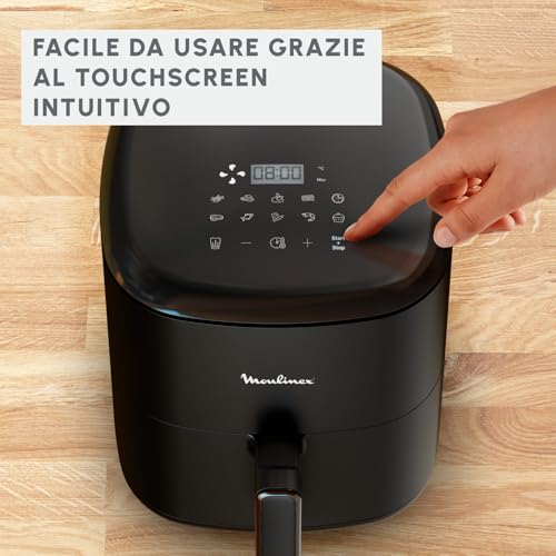 Moulinex Easy Fry Max Friggitrice ad Aria, 5 Litri, Capacità 6 Persone, 1500 W, 10 Programmi di Cottura, Risultati Veloci, Touchscreen, Cestello Lavabile in Lavastoviglie, EZ2458 - Immagine 5
