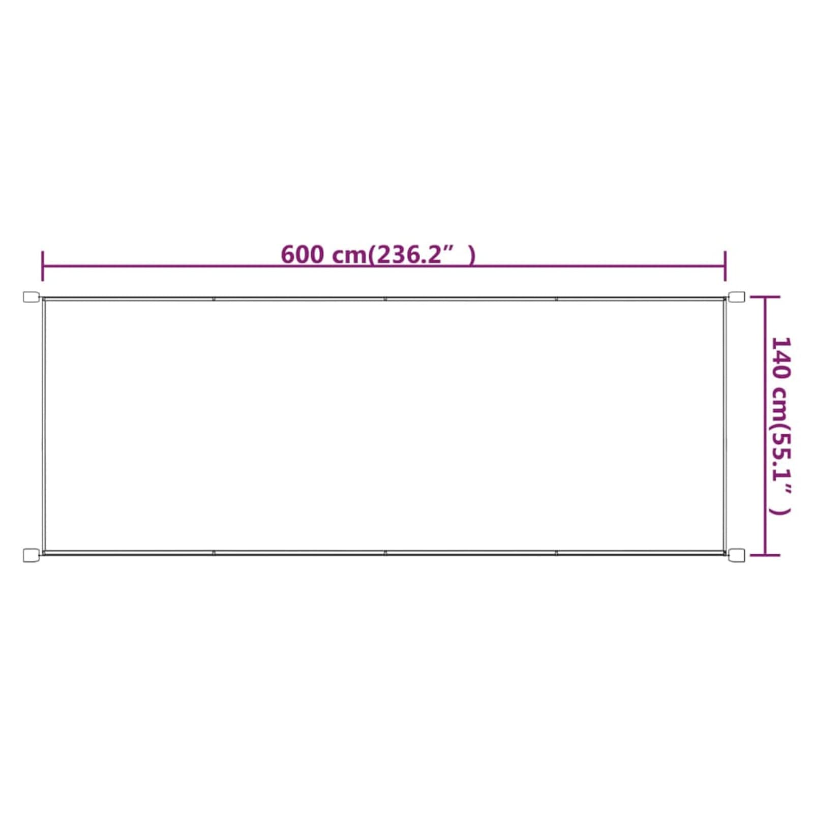 Niebieski pionowy parawan 140 x 600 cm z tkaniny Oxford, parawan, pionowy parawan, parawan zewnętrzny, parawan ogrodowy-148461