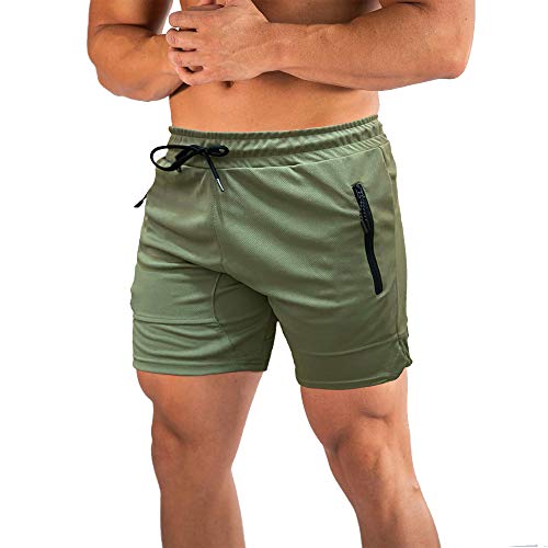 KKmoon Calções de ginástica masculinos de secagem rápida para ginástica calções de praia para relaxa