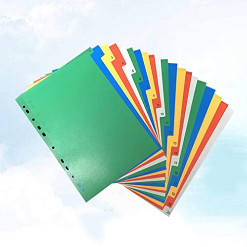 STOBOK A4 Divisórias de páginas de plástico separadores de caderno inseríveis para arquivos de docum