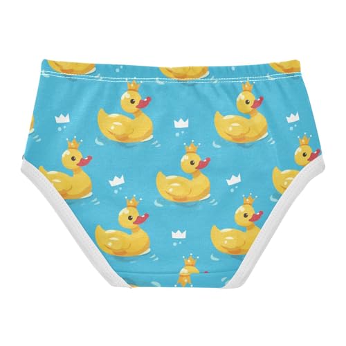 Wusikd Yellow Ducks Girls' Underwear Cotton Crowns Girls Briefs Soft Toddler Underwear 2T2