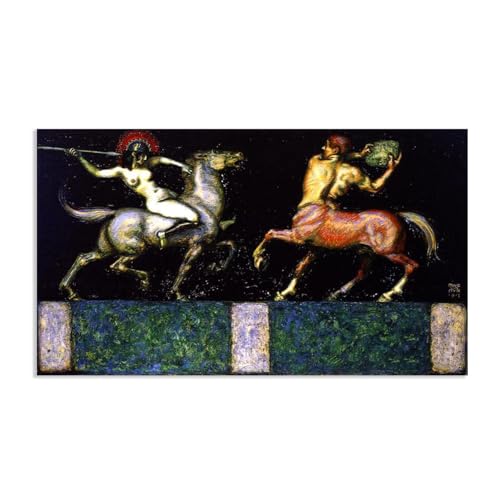 Tableau Franz von Stuck reproduction d'art centaure poster image sur toile décoration murale