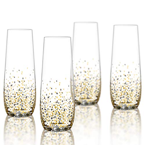 Fitz-and-Floyd-Confetti-Stemless-Flutes-Set-of-4-Elegant-Lead-free-Matching-Drinkware-Perfect-For-Everyday-Use-Or-Entertaining--Stylish-Modern-Glasses-Make-An-Ideal-Gift-For-Weddings-Birthdays Fitz and Floyd Confetti Stemless Flutes Set of 4 Elegant Lead free Matching Drinkware Perfect For Everyday Use Or Entertaining–Stylish Modern Glasses Make An Ideal Gift For Weddings Birthdays