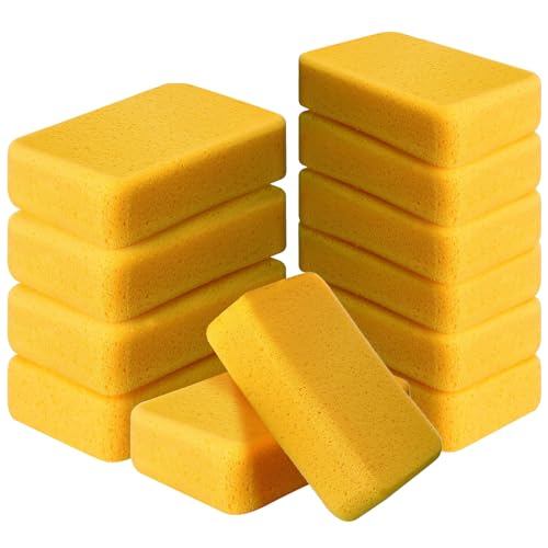 Paquete de 12 esponjas grandes para lavado de coche, 19 x 14 x 5 cm, juego de esponjas grandes para limpieza, limpiador de espuma gruesa para coche, cocina, baño, limpieza del hogar