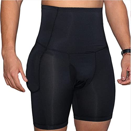 Padded Boxer Briefs for Men 1/2 Pack Plus Size Mens Underwear Briefs Hip Enhancer Panties Shapewear Shorts (Color : Black A, Size : XXXL/XXX-Large)2