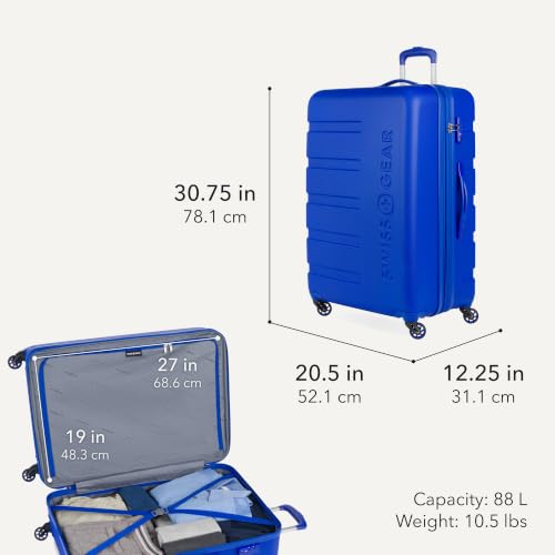 Image of SwissGear 7366, Cobalt, Checked-Large 27-Inch, Signature Hardside Expandable Luggage With Spinner Wheels