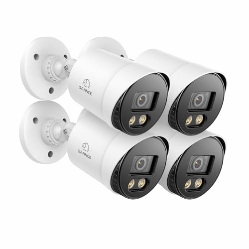 SANNCE Full Color Night Vision Security Camera, 4pcs 1080P TVI Wired CCTV...