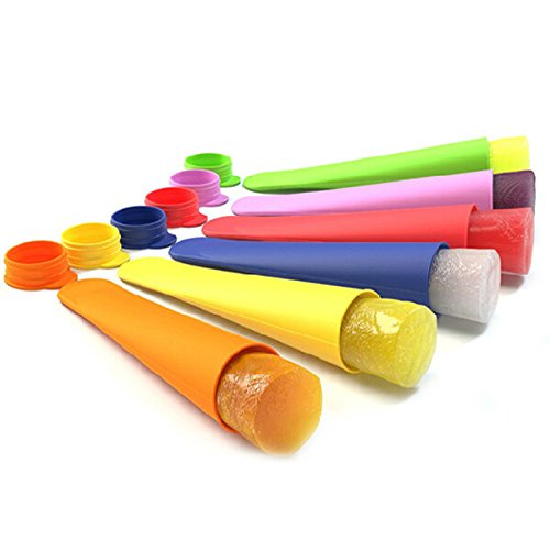 SEVENMORE 10PCS Silicone Popsicle Molds Freezer Ice Cream Mold