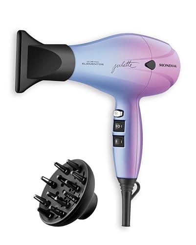 Secador de Cabelo By Juliette, Mondial, Azul/Rosa, 2000W, 110V - SCP-JU-03