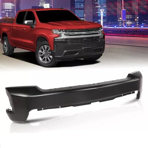 XuChenKJ Black Steel Front Bumper For 2019 2020 2021 2022 Chevy Silverado 1500 W/o Sensor Holes GM1002875(comes in two pieces)