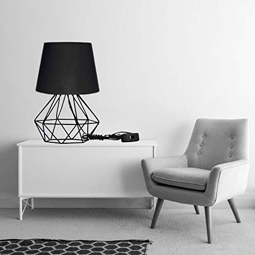 Abajur cabeceira cama Preto Criado Mudo