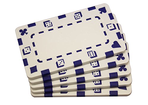 Set of Five 3" X 1.75" Poker Plaques By MRC (White)