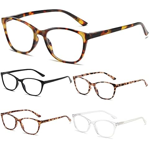 FSRTEP 5 Pack Reading Glasses Blue Light Blocking for Women Readers with Spring Hinges Trendy +1.25 Cover