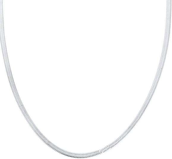 Epinki Collana Serpente In Acciaio Inossidabile 46 Cm - Catena Sottile 1mm Oro/Argento/Nero, Gioiello Donna Con Custodia Regalo - 3