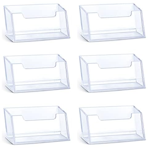 6 Piezas Tarjeteros de Escritorio de Acrílico Transparente Cover