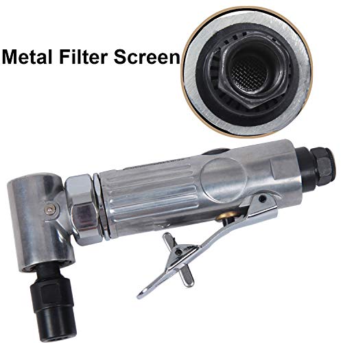 Yelway 1/4" Angle Air Die Grinder, 20000 Rpm, 90 Degree Angled Air Die Grinder, Edge Series Air Angle Die Grinder With 1/4-Inch, Mini Air Angle Die Grinder, Pneumatic Angle Die Grinder,Polished Color #TOP4