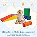 Elevon Soft Climbing Toys Indoor - 5 PC Foam Climbing Blocks, PU Leather Gym Climb and Crawl Play Set Waterproof and Easy to Clean