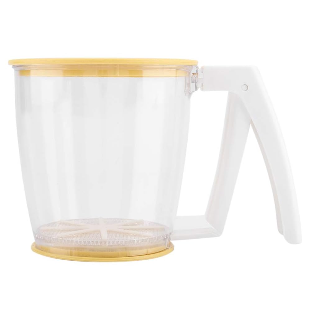 Hndhbfgrt Flour Sifter with Lid Efficient Powder Mesh Sieve Baking Tool for Kitchen Bakers