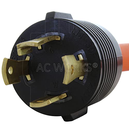 Ac Works L14-30 30Amp 4-Prong Locking Generator Distribution Cord (1.5Ft L14-30 To Four 15/20A Household) #TOP2