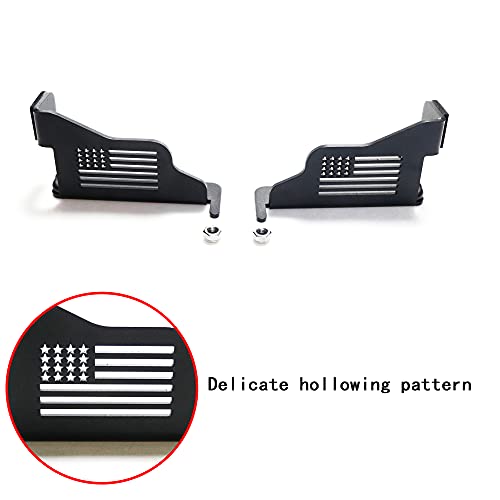 sukemichi Black Steel Front Foot Pegs Doors Off For 1997-2006 Jeep TJ Wrangler Exterior Door Hinge Foot Pegs Foot Rest Pedals - 1 Pair, USA FLAG by sukemichi - Image 2