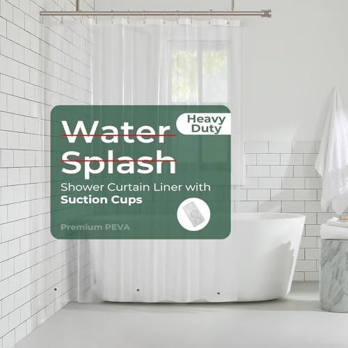 HARBOREST Clear Shower Curtain Liner with Magnets, 72x72