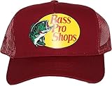 Authentic Bass Original Fishing Hunting Pro Mesh Back Trucker Hat - Men & Women Outdoor Activity & Travel Ultimate Accessory (US, Alpha, One Size, Cardinal)
