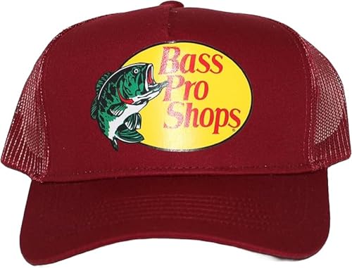 Authentic Bass Original Fishing Hunting Pro Mesh Back Trucker Hat - Men & Women Outdoor Activity & Travel Ultimate Accessory (US, Alpha, One Size, Cardinal)