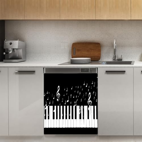 Funda magnética para lavavajillas de piano para cocinas con estilo 4