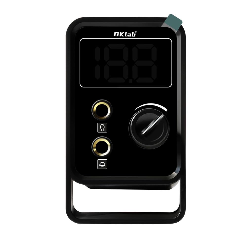 Alimentatore digitale per tatuaggi - Controllo della tensione regolabile da 1,5 V a 12 V con display LCD, funzione di memoria, modalità manuale e pedale
