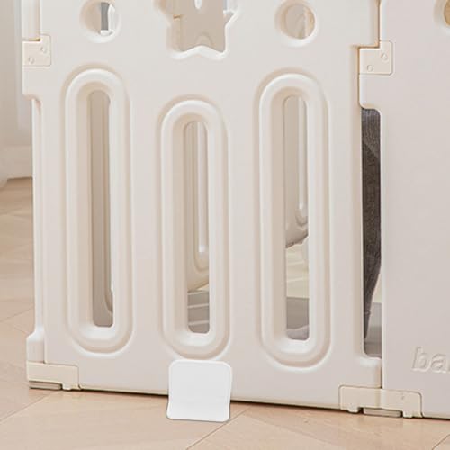 Image of Vaguelly Playpen Stabilizers White Plastic Base 4 Pack | White plastic base, helps keep playpen steady, easy to install and remove