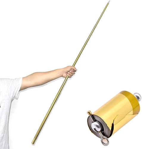 【手品グッズ】110cm アピアリングケーン 金属製 鉄砲棒 伸縮棒 マジック ステッキ 舞台マジック道具 (銀色) (ゴールド)