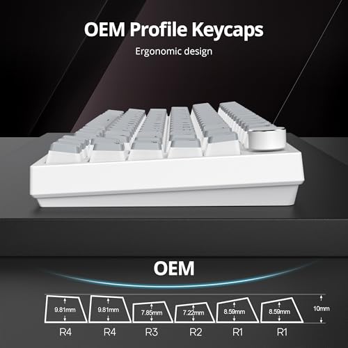 Image of PBT Grey Pudding Keycaps Set 117 Keys, Double Shot Translucent OEM Profile for ISO & ANSI Layout 61 /68 /84 /87 /104 Keys Mechanical Keyboard(Grey Pudding)