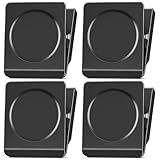 FINDMAG Extra Large Heavy Duty Magnetic Clips - 2.2 Inch, Lock Accessories, School Supplies, Strong for Classroom, Refrigerator, Whiteboard, Office (Black, 4 Pack)