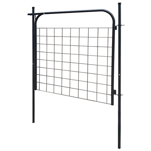 vidaXL 142293 Garden Metal Fence Steel Gate Panel 100 x 100 cm, Anthracite Grey