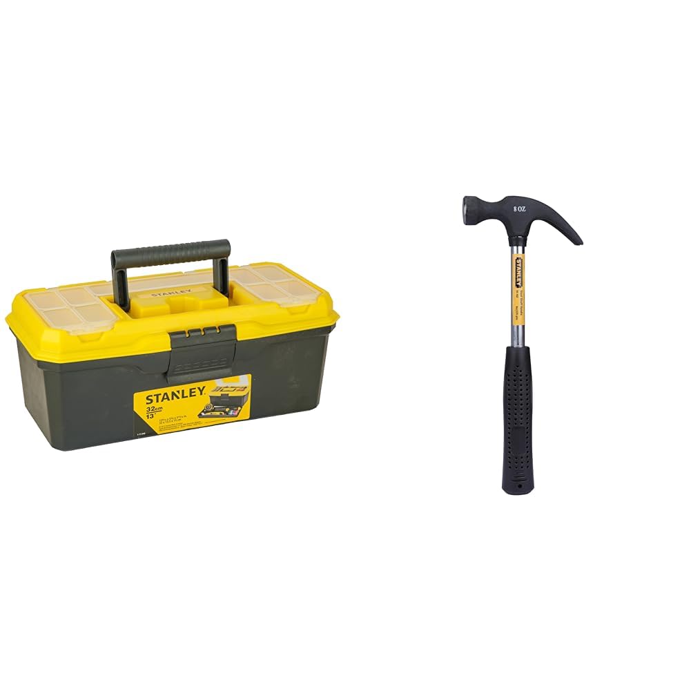 1-71-948 13'' Organised Maestro Heavy-Duty Portable Plastic Essential Toolbox with Clear Top