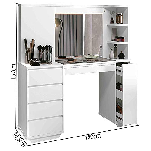 Penteadeira com Fita de Led Alice Branco