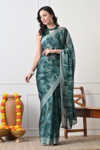 Image of MIRCHI FASHION Women Saree | Chiffon Batik Printed Breathable Regular Use Sari with Blouse