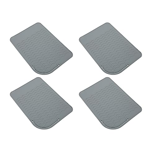 4Pcs Heat Resistant Straightener Pad, Silicone Heat Resistant Mat Heat Mat for Curling Iron Straightener Flat Iron miniatura 4