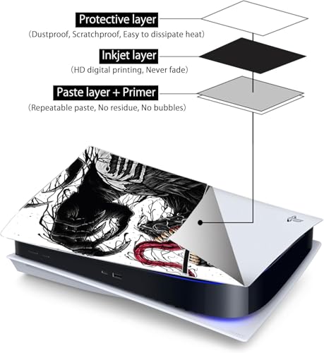 Image of PVC Skin for Ps55 Slim Digital Edition, Console Protective Sticker for PlayStation 5 Slim Skin Sticker