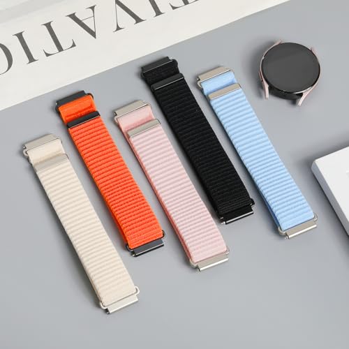 Image of 20mm Nylon Band for Samsung Galaxy Watch 7 /6 /5 /4 /FE 40mm 44mm /Classic 47mm | Galaxy Watch 4 classic Bands 47mm 43mm 46mm 42mm /5 pro 45mm /active 2,Fabric Wristband Sport Loop Correa Strap for Women Men